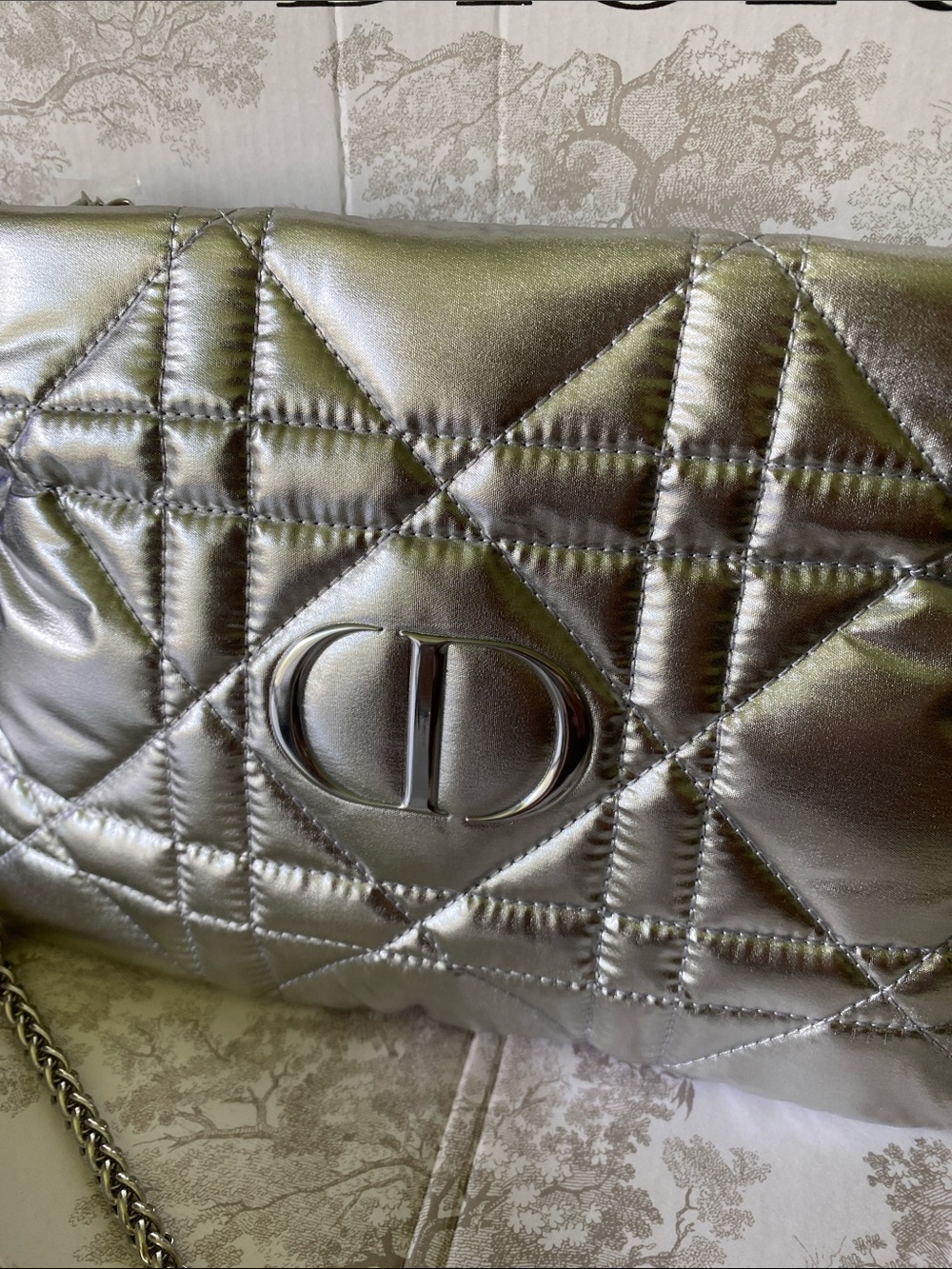 Dior Silver Limited Edition Quilted Pouch - Picture 5 of 11